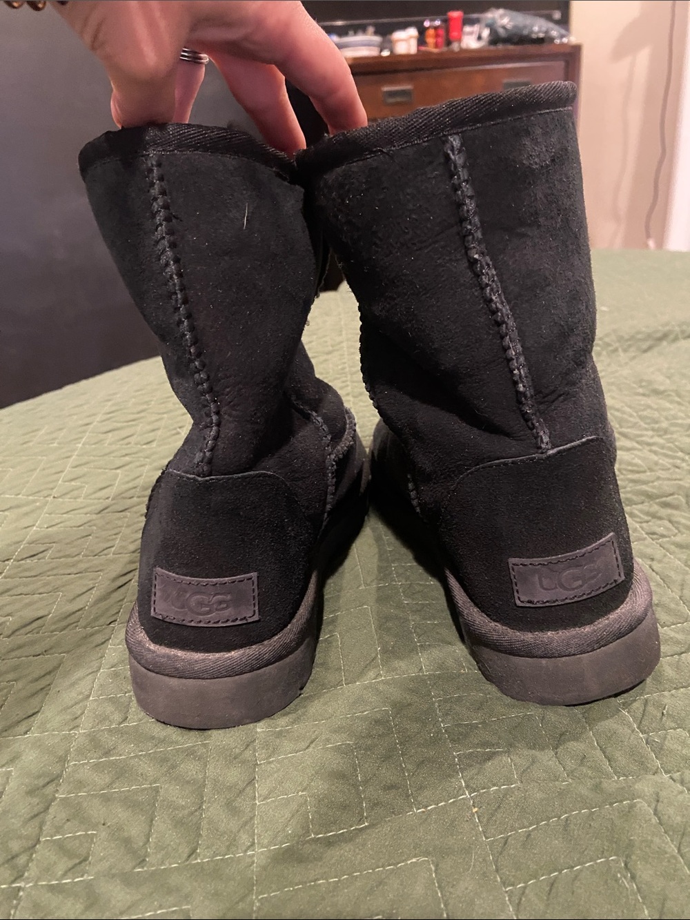 UGG Black Short Suede Boots